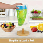 Bamboo Paper Towel Holder Countertop Stand