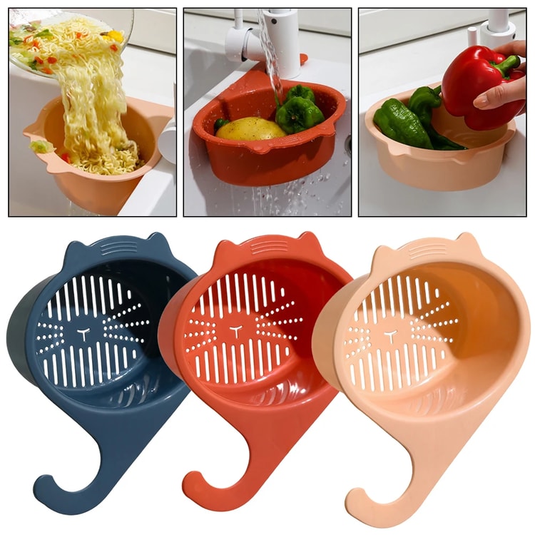 Most Reviewed Cat Shape Kitchen Sink Drain Basket and Faucet Filter Basket for Fruit and Vegetable Rinsing