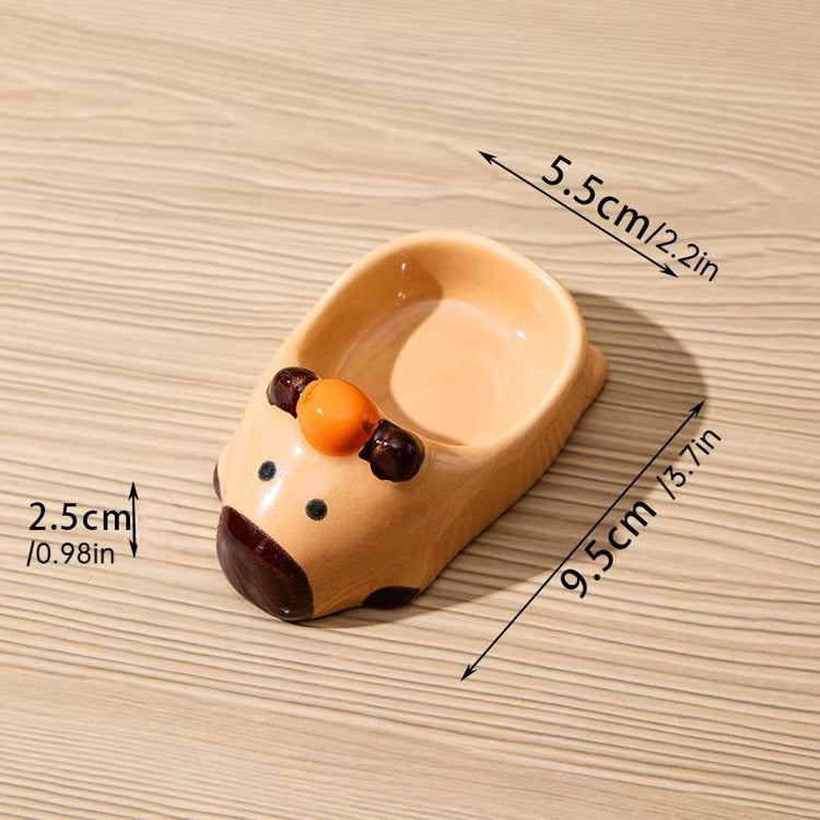 Hand-Painted Capybara Dipping Bowl 3.1in Ceramic Sauce Dish for Condiments and Snacks
