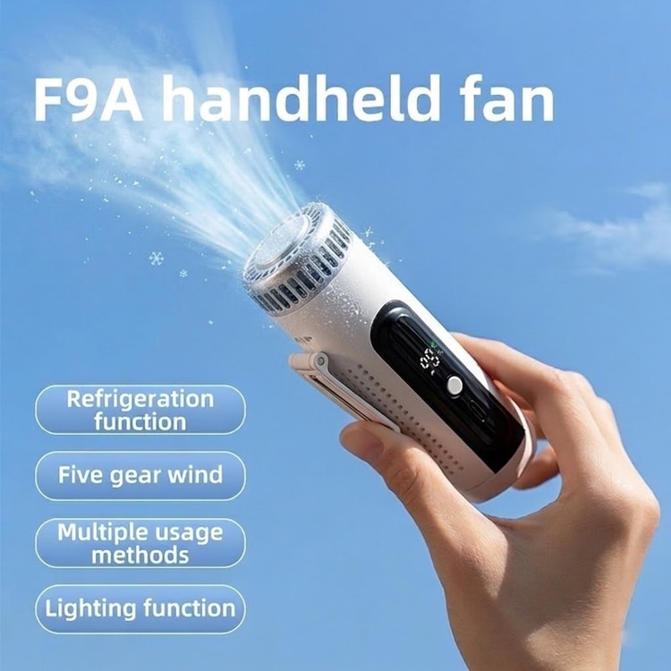 Ice Cooling Portable Fan with LED Display & USB Rechargeable Battery