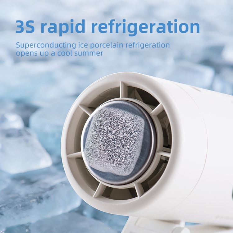 Ice Cooling Portable Fan with LED Display & USB Rechargeable Battery