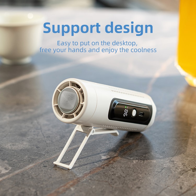 Ice Cooling Portable Fan with LED Display & USB Rechargeable Battery