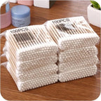 Natural Double Head Wood Cotton Swabs for Gentle Personal Care and Makeup Precision