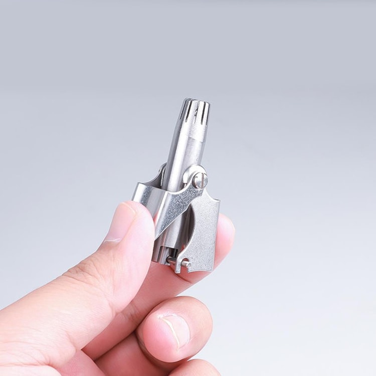Effortless Personal Care - Portable Mini Nose Hair Trimmer, Manual Stainless Steel Design, Safe and Effective