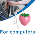 Cute Pink Strawberry Wired Mouse, Small Optical PC Game Mouse, Creative Design for Laptop Office, Girls Birthday Gift