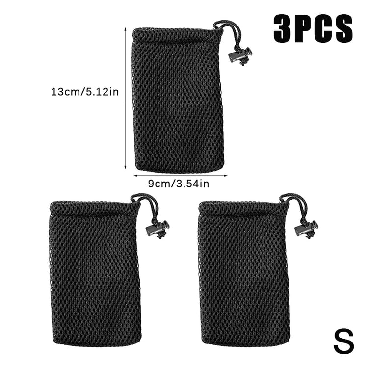 Multi Purpose Nylon Mesh Drawstring Storage Pouch Bag for Travel and Outdoor, Ideal Organizer for Digital Products
