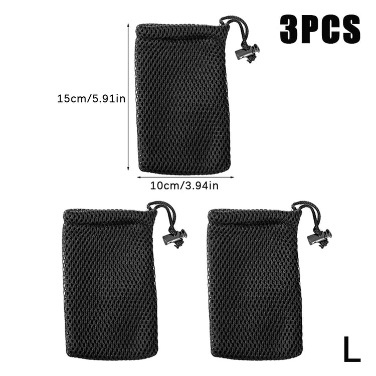 Multi Purpose Nylon Mesh Drawstring Storage Pouch Bag for Travel and Outdoor, Ideal Organizer for Digital Products