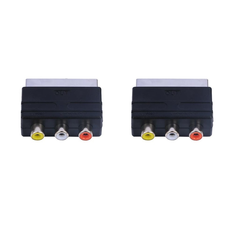 New High Quality Adapter SCART Male, Plug To 3 RCA Female Audio Video, Cable Adapter Converter