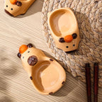 Hand-Painted Capybara Dipping Bowl 3.1in Ceramic Sauce Dish for Condiments and Snacks